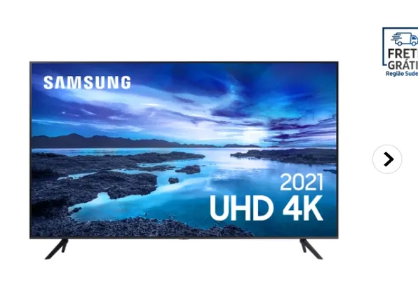 Saindo por R$ 2879: Samsung Smart TV 58" UHD 4K 58AU7700 | Pelando
