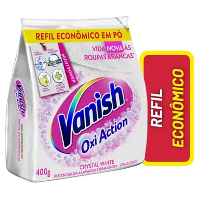 [REC] Vanish Tira Manchas Em Pó Crystal White Oxi Action 400G Para Roupas Brancas Refil Econômico