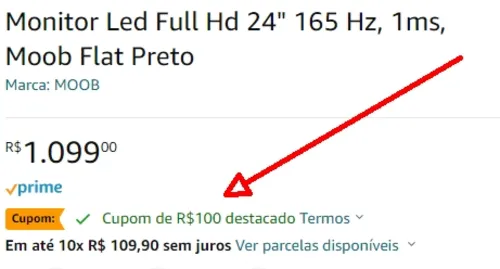 Imagem na descrição da promoção