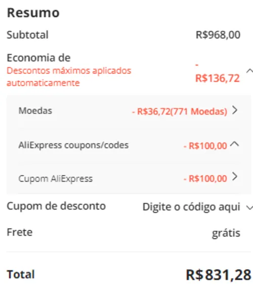 Imagem na descrição da promoção