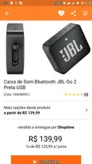 Caixa de Som Bluetooth JBL Go 2 Preta USB - R$126