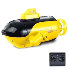 Mini Submarino Amarelo - Brinquedo de controle remoto, várias funções 