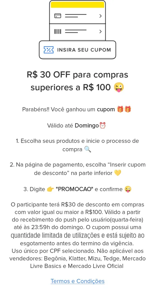 Imagem na descrição da promoção