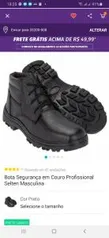 Bota Segurança em Couro Profissional Selten Masculina - Preto R$72