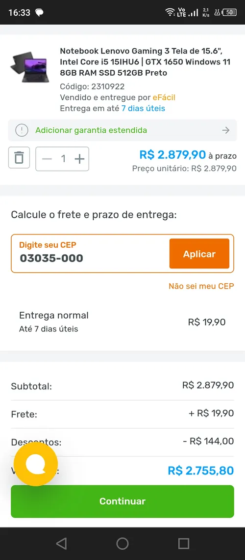 Imagem na descrição da promoção