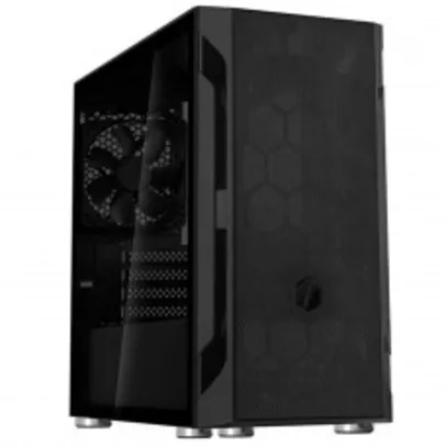 Gabinete Gamer SilverStone Fara H1M, Mini Tower, Vidro Temperado, Black, Micro-ATX, Sem Fonte, Com 1 Fan, SST-FAH1MB-G