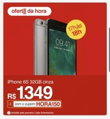 iPhone 6s 32GB Cinza Tela Retina HD 4,7" 3D Touch Câmera 12MP - Apple - R$1349