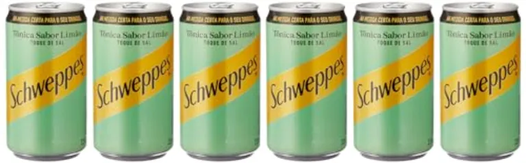 Pack de SCHWEPPES TONICA LIMAO E SAL LT 220ML 6 unidades