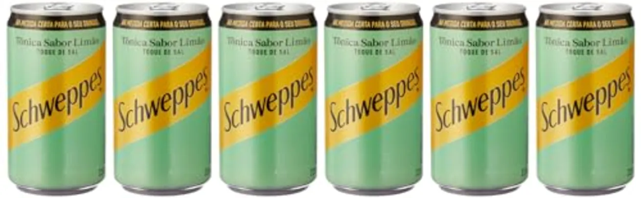 Pack de SCHWEPPES TONICA LIMAO E SAL LT 220ML 6 unidades