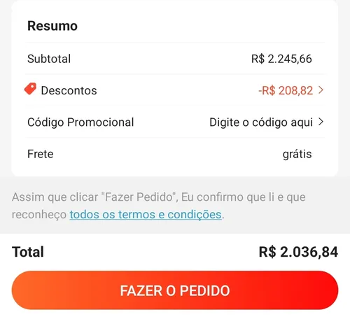 Imagem na descrição da promoção