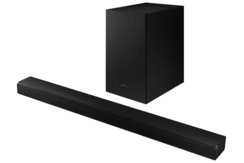 Soundbar Samsung HW-T550 com 2.1 canais, Bluetooth, Subwoofer sem fio 