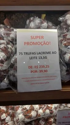 [LOJA SP MARKET] 75 trufas la creme 13,5g ao leite   