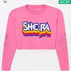 Blusa Cropped Manga Longa She-ra | R$20