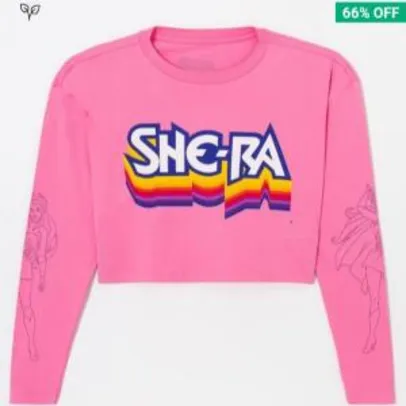 Blusa Cropped Manga Longa She-ra | R$20