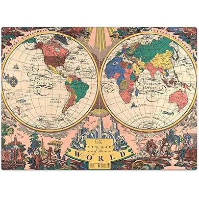 Quebra-cabeça 1000 peças - O Novo Mapa do Mundo - 1928