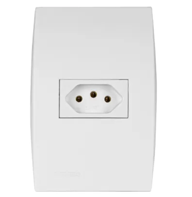 Tomada de Energia Conjunto 1 Módulo 2P + T 10A Branco - Ilus - Iriel