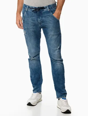Calça Jeans Five Pockets Athletic Taper  Calvin Klein Jeans -  Azul Médio