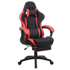 Cadeira Gamer Husky Gaming Tempest 500, Preto e Vermelho, Com Almofadas, Descanso Para Pernas Retrátil, Reclinável - HGMA079