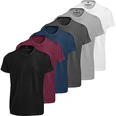 Kit 6 Camisetas Manga Curta Masculina by Zaroc 301 (Preta, Azul Escuro, Bordô, Cinza, Chumbo, G)