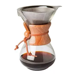 Leaftree Cafeteiras Pour Over, chaleira de café, bule de café, durável, alto borossilicato, gotejamento manual com filtro, 400 ml