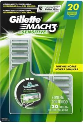 (PRIME) Carga Para Aparelho de Barbear Gillette Mach3 Sensitive 20 Unidades