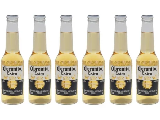 Cerveja Corona Coronita Extra Lager 6 Unidades - 210ml | R$22