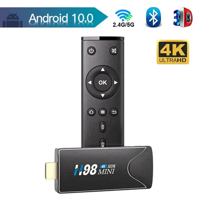 Mini Boîtier Smart Tv Android 10, 4k, 2 Go 16 Go, 2.4 Go 5.8 Go, Double Wifi,