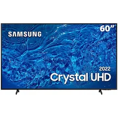 Smart TV 60 Crystal UHD 4K Samsung 60BU8000, Painel Dynamic Crystal Color, Design slim, Tela sem limites, Alexa built in, Controle Remoto Único