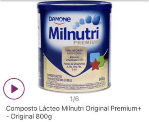 [APP+ CLUBE DA LU + MAGALUPAY R418] Milnutri Premium 800g
