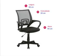 Cadeira para Escritório Home Preta HO170879 - R$179