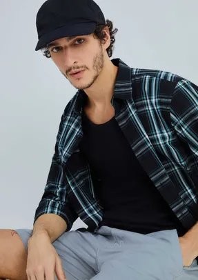 Camisa Masculina Manga Longa Xadrez - Azul - Hering [Tamanho M e G] Outros tamanhos na descrição