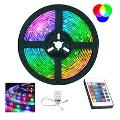 Fita Led Rgb 3528 Colorida 5m + Controle 300 Leds