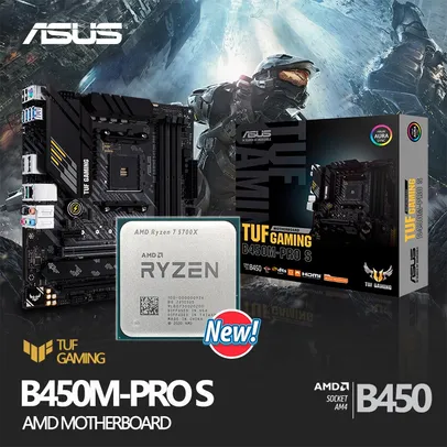 Kit Processador Ryzen 7 5700X + B450M ASUS TUF PRO S