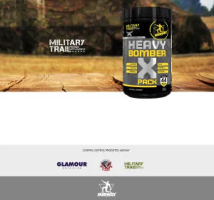 Kit 2x Heavy Bomber Military Trail Pack - Pré Treino com cafeína, aminoácidos, vitaminas e minerais