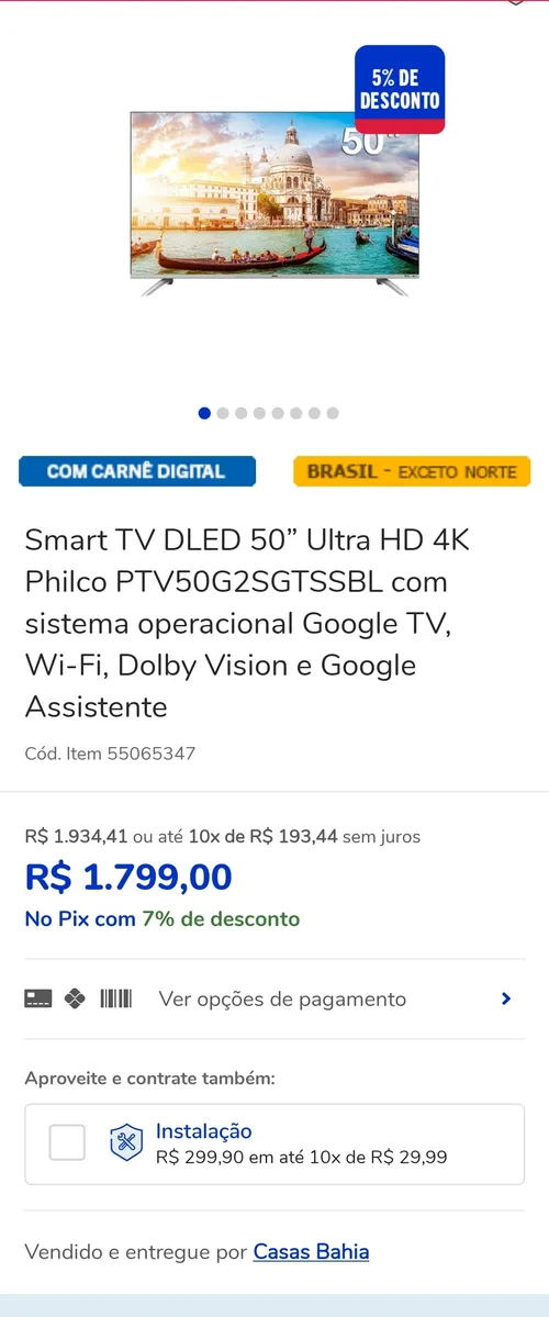 Imagem na descrição da promoção