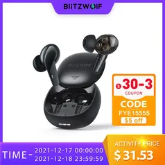 BlitzWolf BW-FYE15 Fone de ouvido TWS compatível com bluetooth