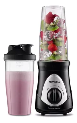 [Selecionados] Liquidificador portátil Mondial Personal Blender DG-01 750 mL preto e prata com jarra de plástico 110V