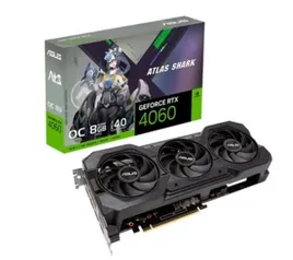 Placa de Vídeo RTX 4060 O8G V2 Gaming ATS ASUS NVIDIA GeForce, 8GB GDDR6, DLSS, Ray Tracing, G-Sync - 90YV0JM2-M0NA00