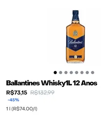 [regional] Ballantines 12 anos 1 litro - Rappi Turbo