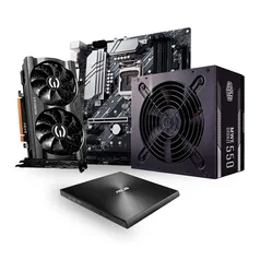 Placa de Vídeo EVGA RTX 3060 XC + Fonte Cooler Master MWE V2 550W + Gravador ASUS + Placa-Mãe Asus Prime Z490M R$6500