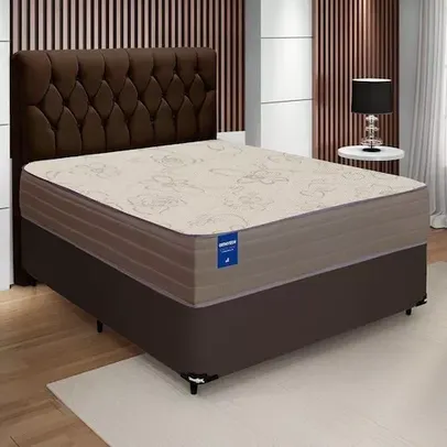 Cama Box Casal Colchão De Espuma D33 Semi Ortopédico Extra Firme Orthotec 138x188x68cm Inducol Marrom