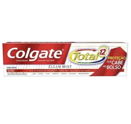Creme dental Colgate total 12 clean mint 50gr | R$1,99