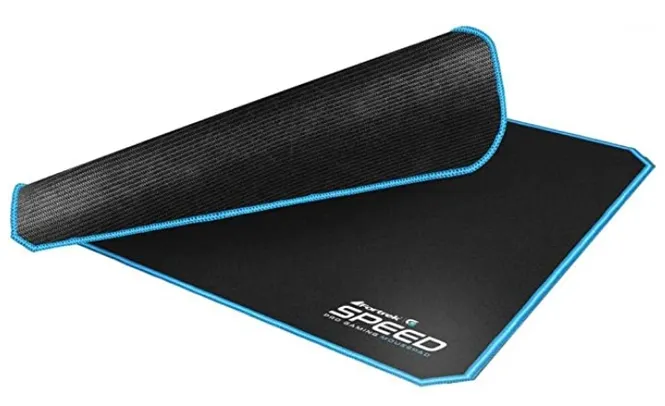 Mousepad Gamer Fortrek Speed MPG102, Grande (44X35cm), Preto/Azul | R$24,90