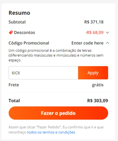 Imagem na descrição da promoção