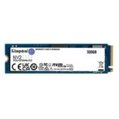 SSD Kingston NV2 500 GB, M.2 2280 PCIe, NVMe, Leitura: 3500 MB/s e Gravação: 2100 MB/s - SNV2S/500G