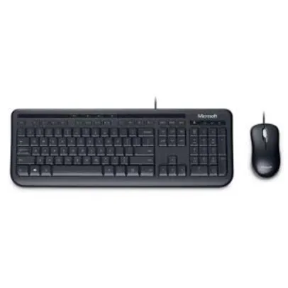 [AME R$ 95] Microsoft Teclado E Mouse Com Fio Desktop 600 Usb Preto | R$ 106