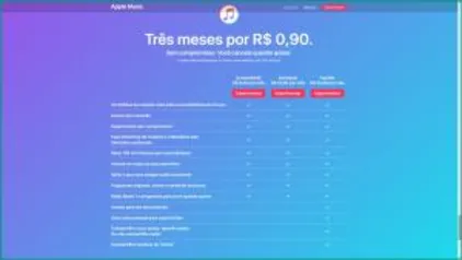 [Novos Usuários] Apple Music - R$0,90 por 3 meses