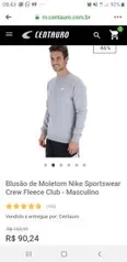 Blusão de Moletom Nike Sportswear | R$90