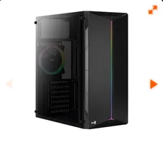 Gabinete Gamer Aerocool Split, Vidro Temperado, RGB, Mid Tower, Black, ATX, Sem Fonte, Com 1 Fan, 68558