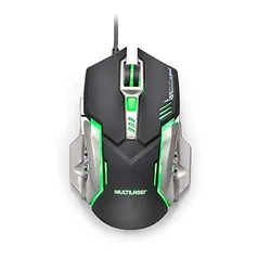 Mouse Gamer Multilaser 2400DPI 6 Botões Grafite/Preto - MO269